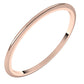 18K Rose Gold Half Round Wedding Band, 1 mm Wide