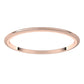 18K Rose Gold Half Round Wedding Band, 1 mm Wide