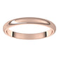 18K Rose Gold Half Round Wedding Band, 2.5 mm Wide