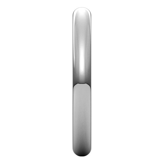 Platinum Half Round Wedding Band, 2.5 mm Wide