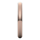 10K Rose Gold Half Round Wedding Band, 2.5 mm Wide