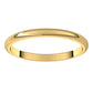 18K Yellow Gold Half Round Wedding Band, 2 mm Wide