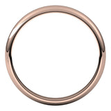 10K Rose Gold Half Round Wedding Band, 3 mm Wide