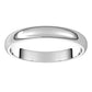 14K White Gold Half Round Wedding Band, 3 mm Wide