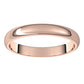 18K Rose Gold Half Round Wedding Band, 3 mm Wide