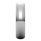 10K White Gold Half Round Wedding Band, 5 mm Wide