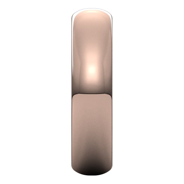 10K Rose Gold Half Round Wedding Band, 5 mm Wide