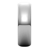 14K White Gold Half Round Wedding Band, 6 mm Wide