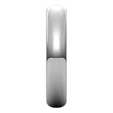 18K White Gold Half Round Wedding Band, 4 mm Wide