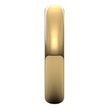 10K Yellow Gold Half Round Wedding Band, 4 mm Wide