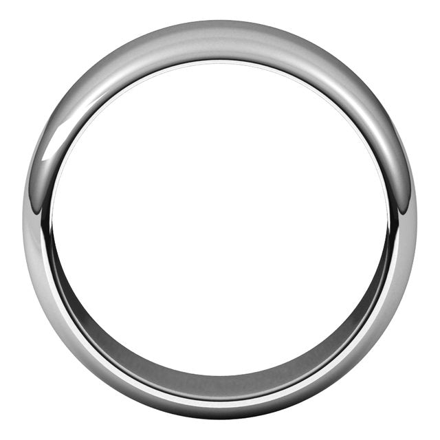 Platinum Half Round Wedding Band, 8 mm Wide