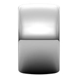 18K White Gold Half Round Wedding Band, 12 mm Wide