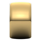 18K Yellow Gold Half Round Wedding Band, 12 mm Wide