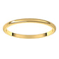 10K Yellow Gold Half Round Light Wedding Band, 1.5 mm Wide