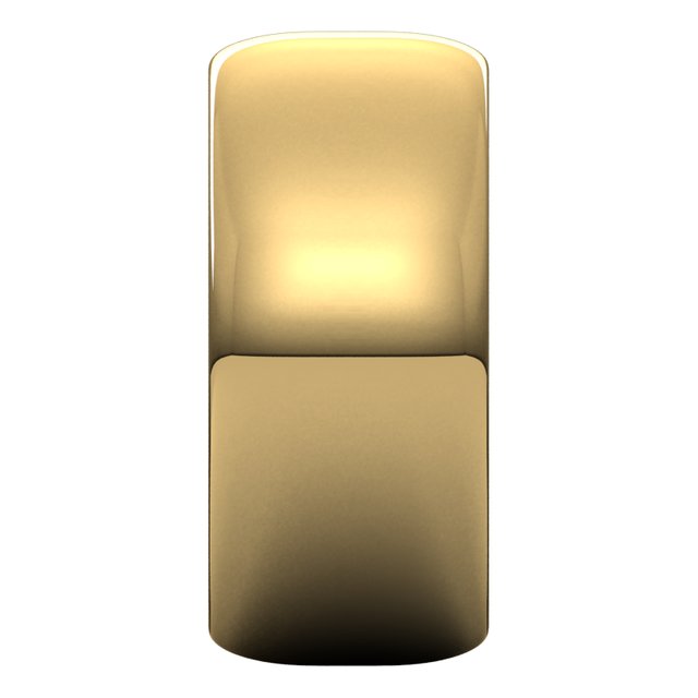 14K Yellow Gold Half Round Wedding Band, 9 mm Wide