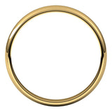 10K Yellow Gold Half Round Light Wedding Band, 3 mm Wide