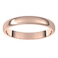 14K Rose Gold Half Round Light Wedding Band, 3 mm Wide