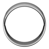 10K White Gold Half Round Light Wedding Band, 10 mm Wide