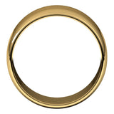 10K Yellow Gold Half Round Light Wedding Band, 10 mm Wide