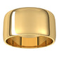 14K Yellow Gold Half Round Light Wedding Band, 10 mm Wide