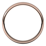 10K Rose Gold Half Round Light Wedding Band, 4 mm Wide