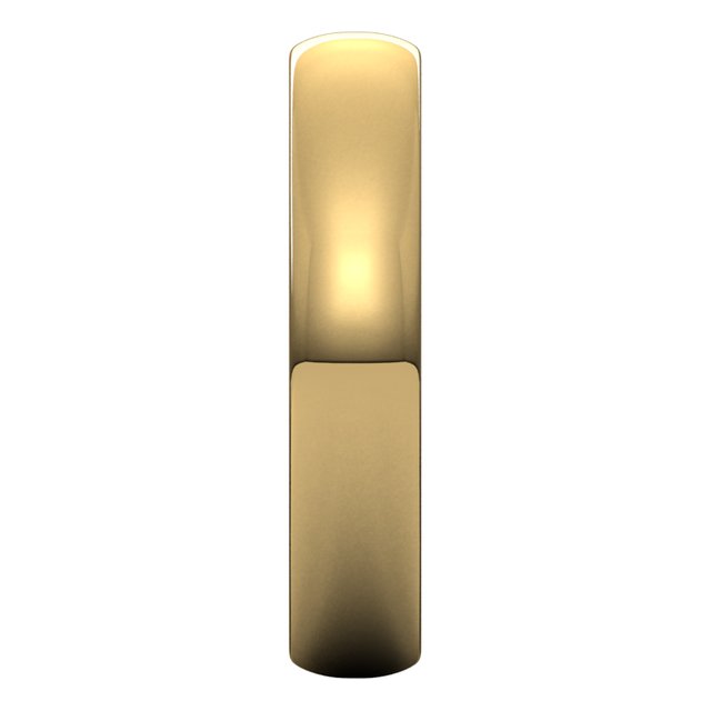 10K Yellow Gold Half Round Light Wedding Band, 4 mm Wide