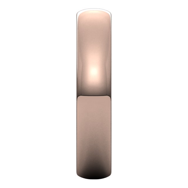 10K Rose Gold Half Round Light Wedding Band, 4 mm Wide