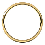 10K Yellow Gold Half Round Light Wedding Band, 2.5 mm Wide