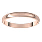 14K Rose Gold Half Round Light Wedding Band, 2.5 mm Wide