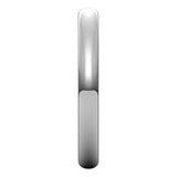 Platinum Half Round Light Wedding Band, 2.5 mm Wide