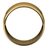 14K Yellow Gold Half Round Light Wedding Band, 12 mm Wide