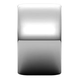10K White Gold Half Round Light Wedding Band, 12 mm Wide