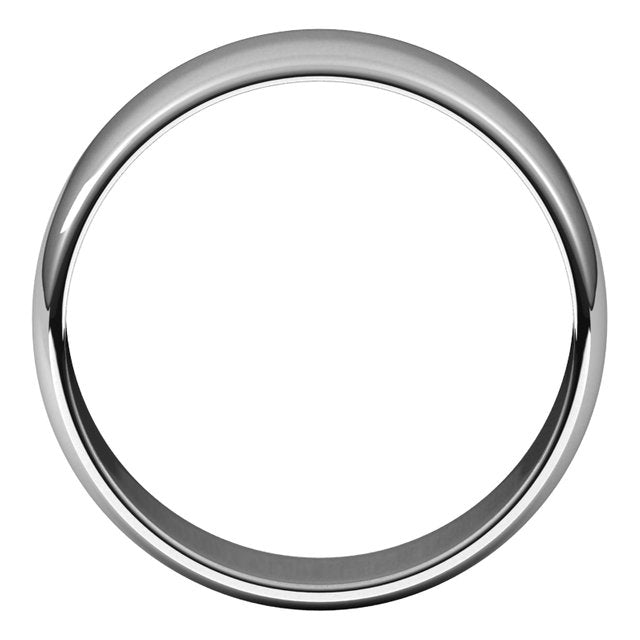 Palladium Half Round Light Wedding Band, 7 mm Wide