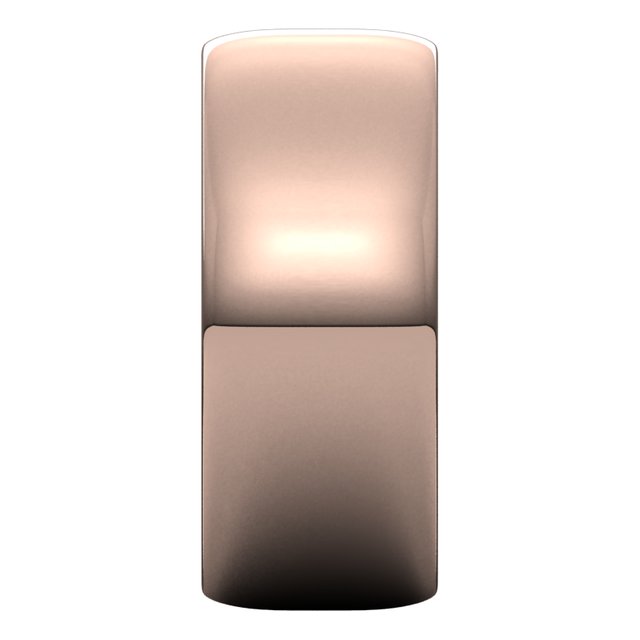 14K Rose Gold Half Round Light Wedding Band, 8 mm Wide