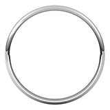 10K White Gold Half Round Ultra-Light Wedding Band, 2 mm Wide