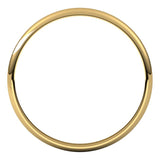 10K Yellow Gold Half Round Ultra-Light Wedding Band, 2 mm Wide