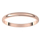 14K Rose Gold Half Round Ultra-Light Wedding Band, 2 mm Wide