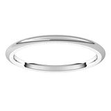 Palladium Domed Comfort Fit Wedding Band, 1.5 mm Wide