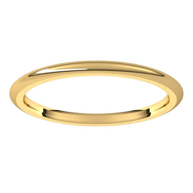 10K Yellow Gold Domed Comfort Fit Wedding Band, 1.5 mm Wide