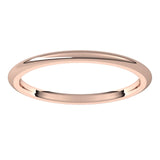 14K Rose Gold Domed Comfort Fit Wedding Band, 1.5 mm Wide