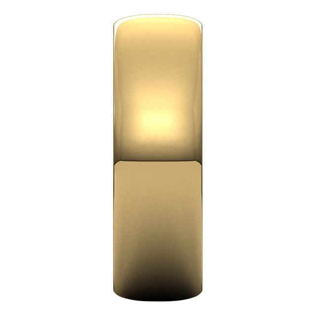 10K Yellow Gold Half Round Ultra-Light Wedding Band, 6 mm Wide