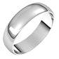 10K White Gold Half Round Ultra-Light Wedding Band, 5 mm Wide