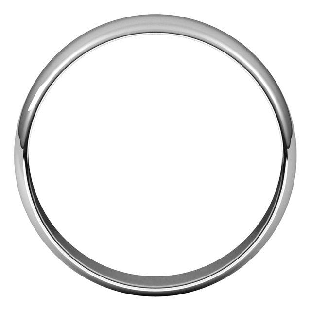 14K White Gold Half Round Ultra-Light Wedding Band, 5 mm Wide