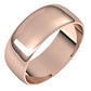 14K Rose Gold Half Round Ultra-Light Wedding Band, 7 mm Wide