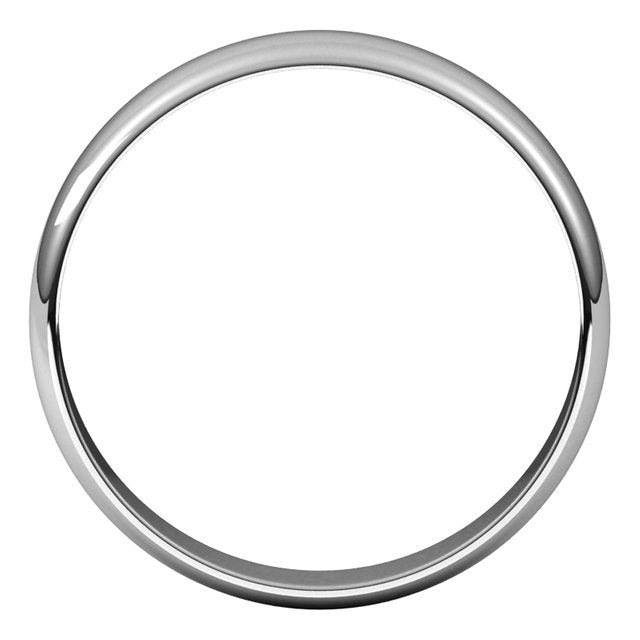 Platinum Half Round Ultra-Light Wedding Band, 4 mm Wide