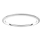 10K White Gold Domed Comfort Fit Wedding Band, 1 mm Wide