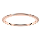 14K Rose Gold Domed Comfort Fit Wedding Band, 1 mm Wide