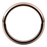 10K Rose Gold Domed Comfort Fit Wedding Band, 2.5 mm Wide