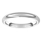 10K White Gold Domed Comfort Fit Wedding Band, 2.5 mm Wide