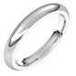 10K White Gold Domed Comfort Fit Wedding Band, 3 mm Wide